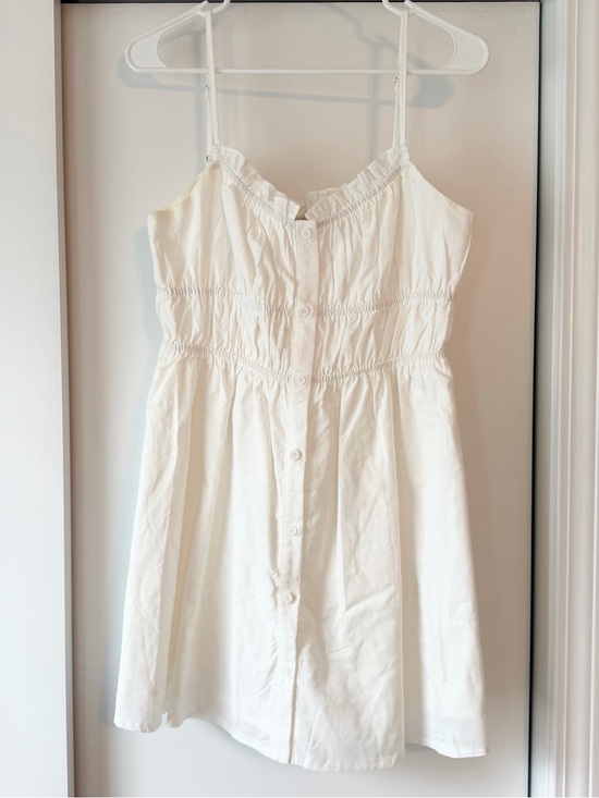 Petal & Pup Dresses & Skirts - Petal & Pup White Spaghetti Strap Button-Front Sundress